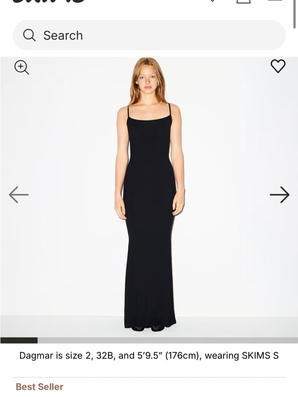 Skims soft lounge maxi dress in black
